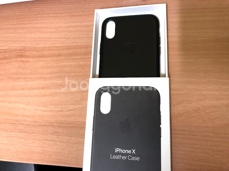 iPhone X 가죽 케이스 - 블랙 / 애플 정--1
