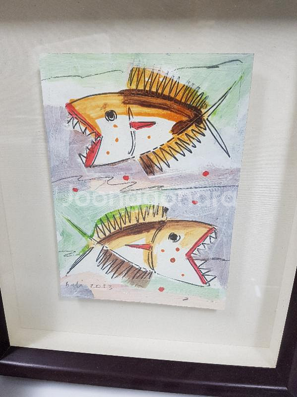 물고기 작가그림 2개 세트 + 고급액자  --1