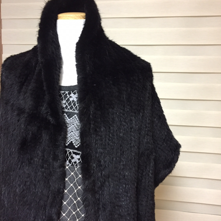 블랙 밍크 머플러숄--1