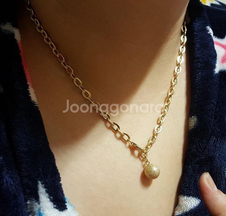 14k 쓰지볼 할로우체인 목걸이--1