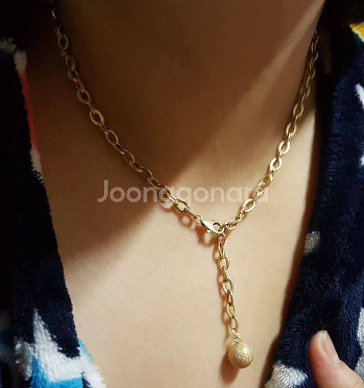 14k 쓰지볼 할로우체인 목걸이--2