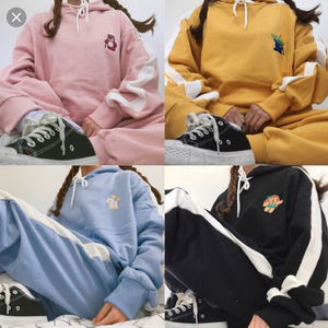 러블림 토이 후드 기모 트레이닝복 세트 그레이