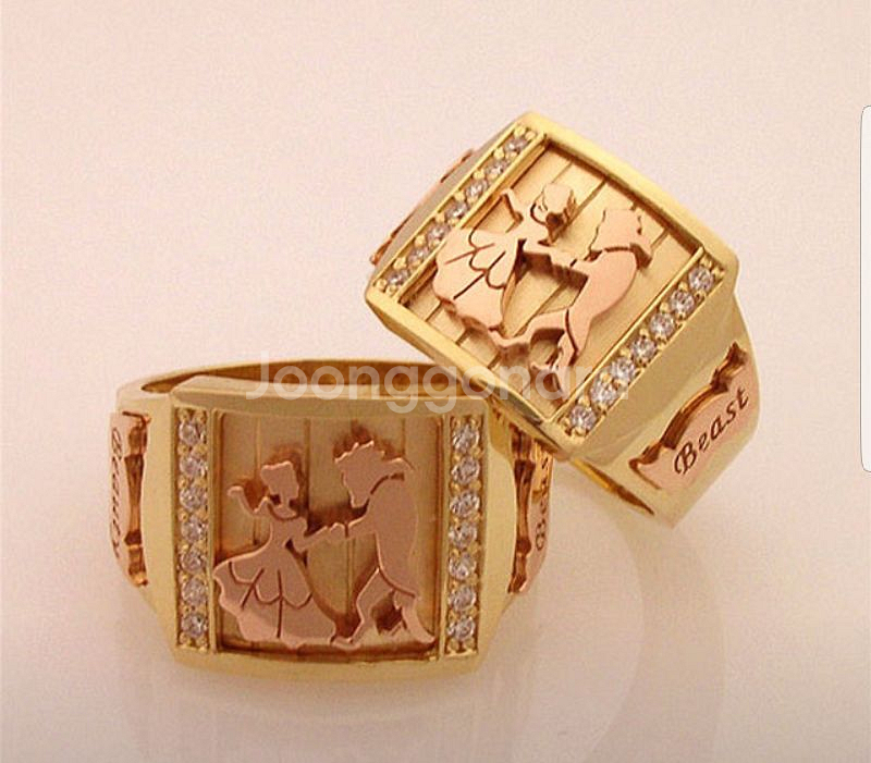 💖14k 핑크옐로 콤비 반지💖--1