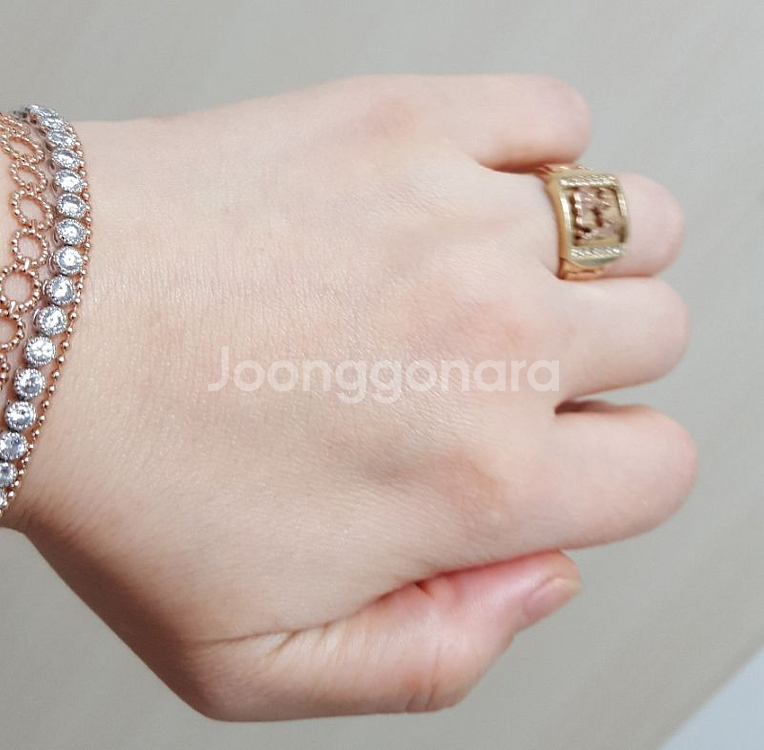 💖14k 핑크옐로 콤비 반지💖--4