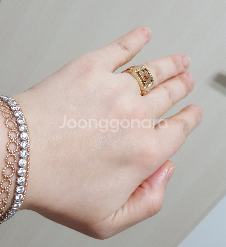 💖14k 핑크옐로 콤비 반지💖--7