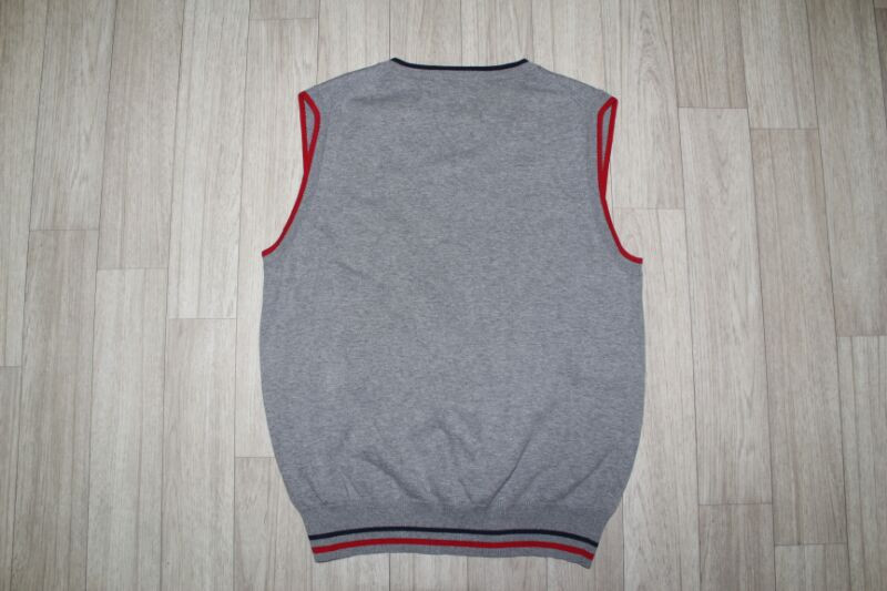 [XL] 헤지스 니트 조끼 베스트 다크그레이--4