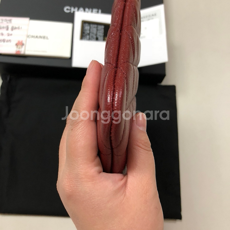 샤넬 뉴미듐 클러치 펄버건디--2