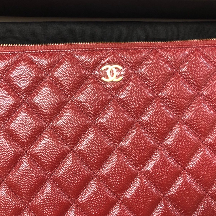 샤넬 뉴미듐 클러치 펄버건디--6