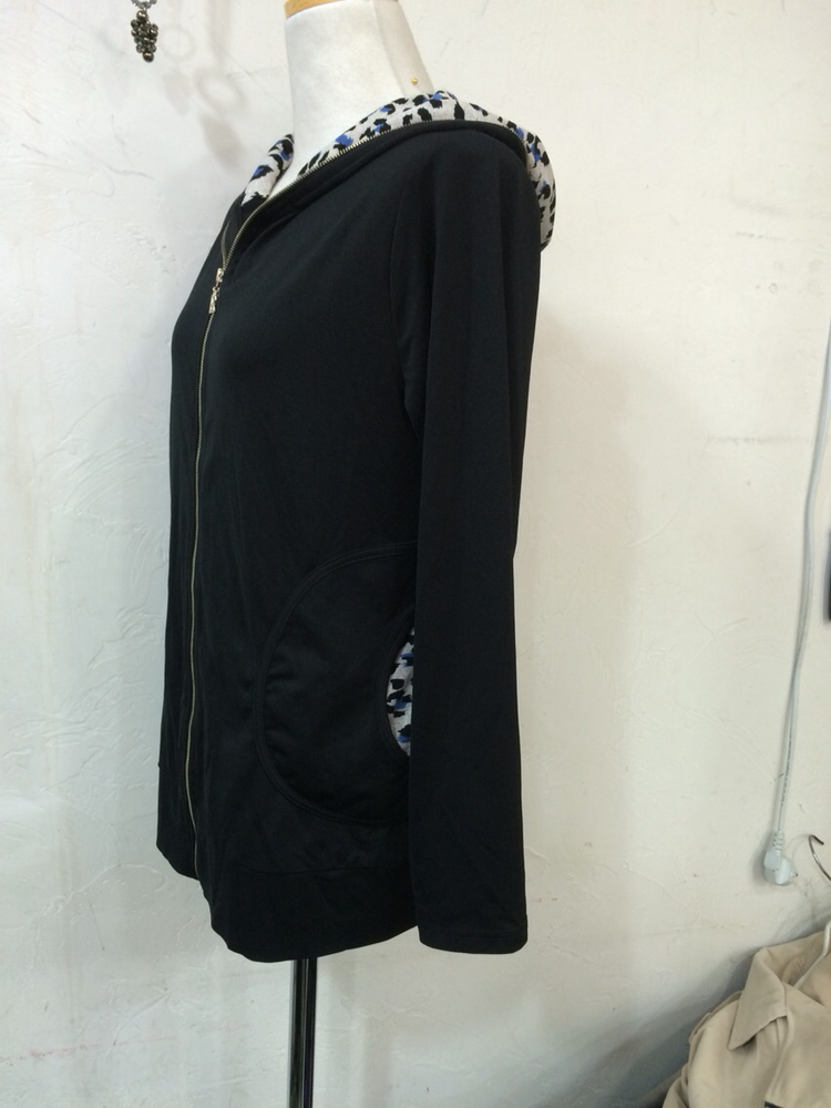 기본블랙 면후드집업 이미지