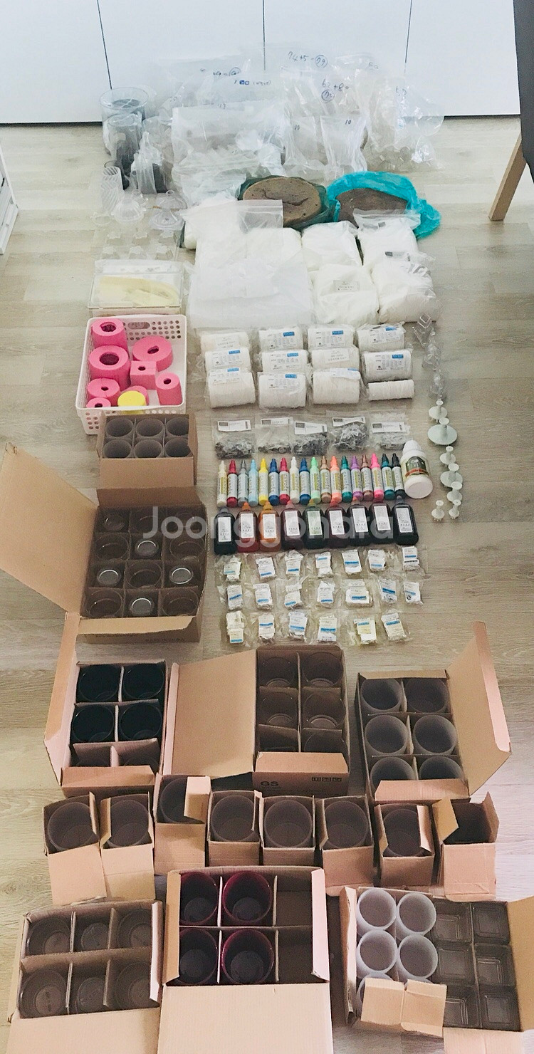 양초공예 캔들만들기 몰드 재료 염료 압화 유리용기--0