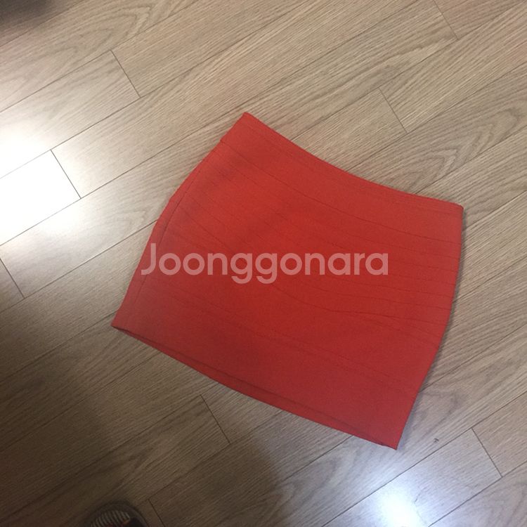 커밍스텝 오렌지레드 미니 스커트--0