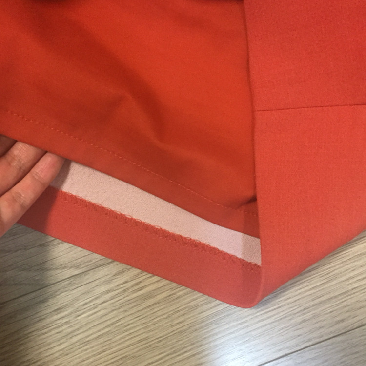 커밍스텝 오렌지레드 미니 스커트--4