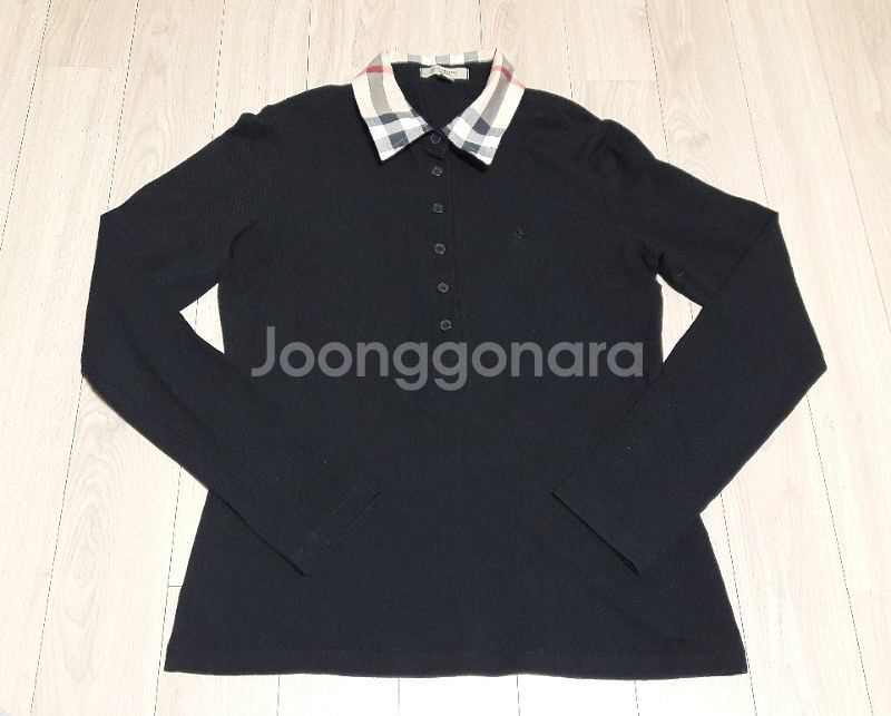 버버리 여성 면티 긴팔 블랙 사이즈S 중고--0