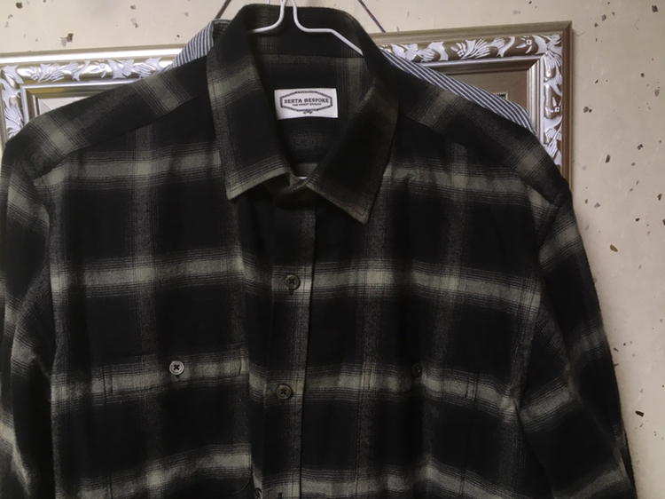 브랜디드 맞춤셔츠 생로랑플란넬셔츠 그레이--2