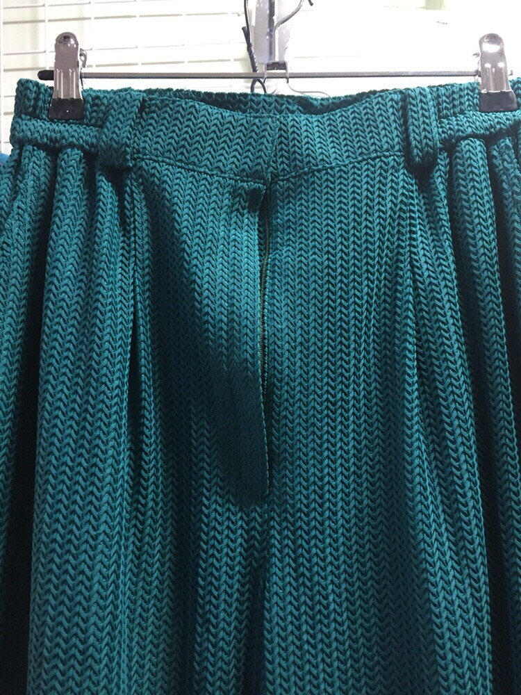 일본제 고퀄리티/ 반밴딩 와이드팬츠 청록색 66- 이미지