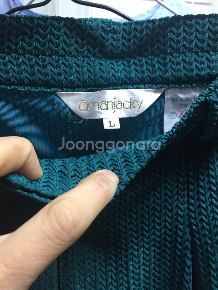 일본제 고퀄리티/ 반밴딩 와이드팬츠 청록색 66---2