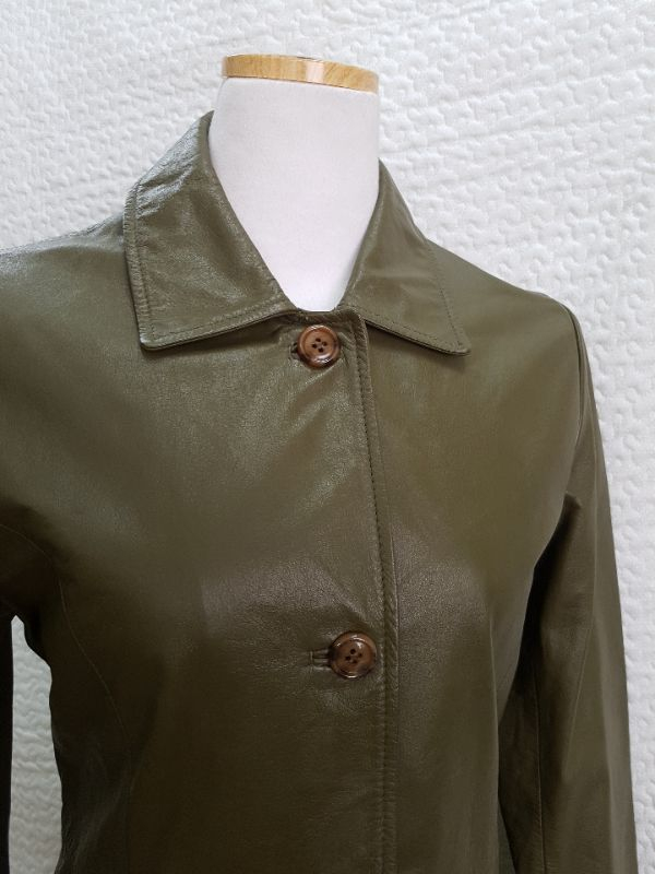 B 할인카키 롱 소가죽 자켓 이미지