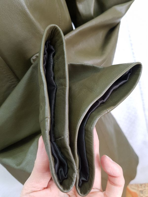 B 할인카키 롱 소가죽 자켓 이미지