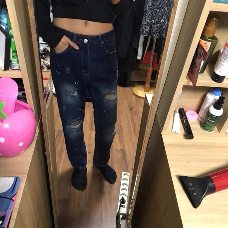 새상품 페인팅 워싱 청바지--5