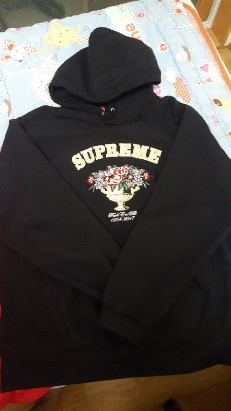슈프림 센터피스 후드 L 블랙2--0