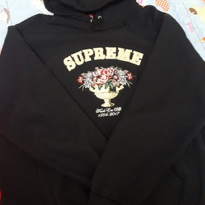 슈프림 센터피스 후드 L 블랙2