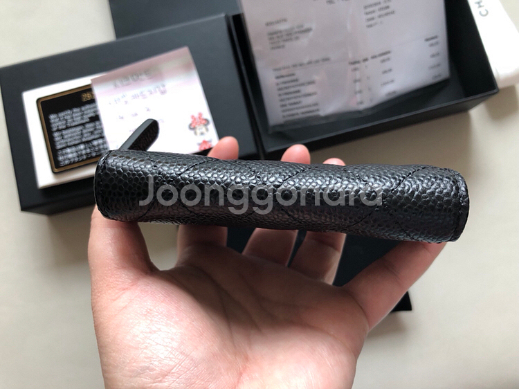 샤넬 캐비어 지퍼카드지갑 (정품)--3