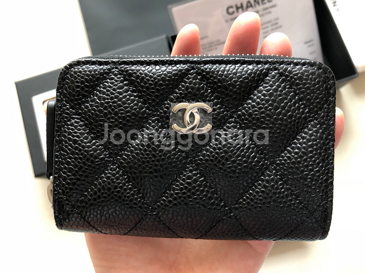 샤넬 캐비어 지퍼카드지갑 (정품)--4