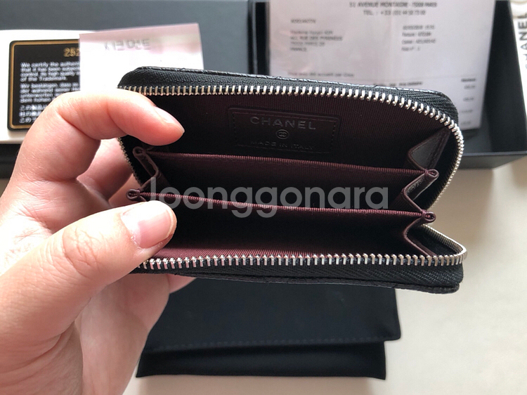 샤넬 캐비어 지퍼카드지갑 (정품)--5