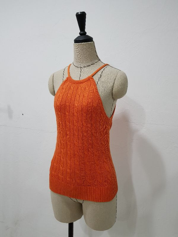 랄프로렌 오렌지 니트 민소매 나시--1