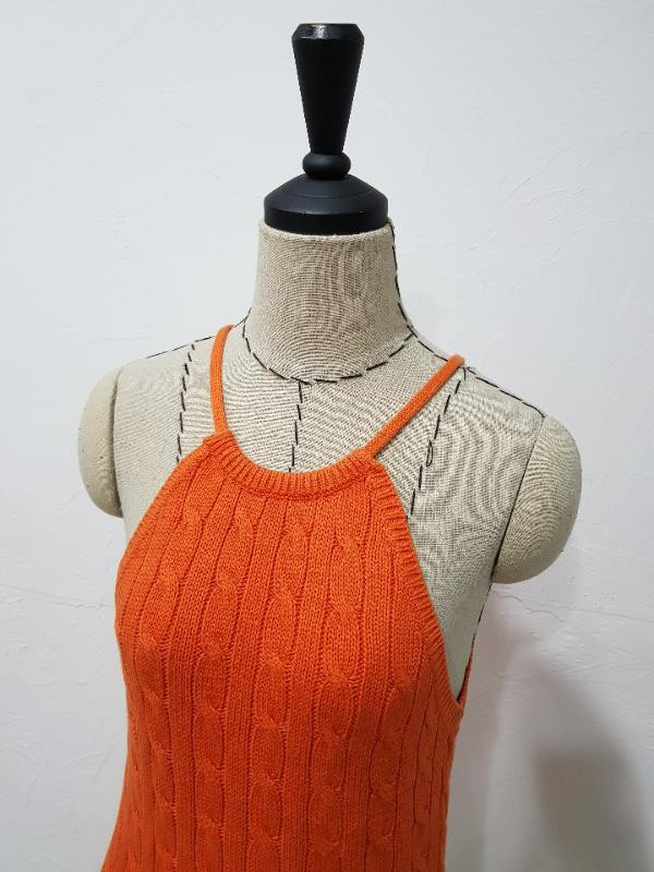 랄프로렌 오렌지 니트 민소매 나시--2