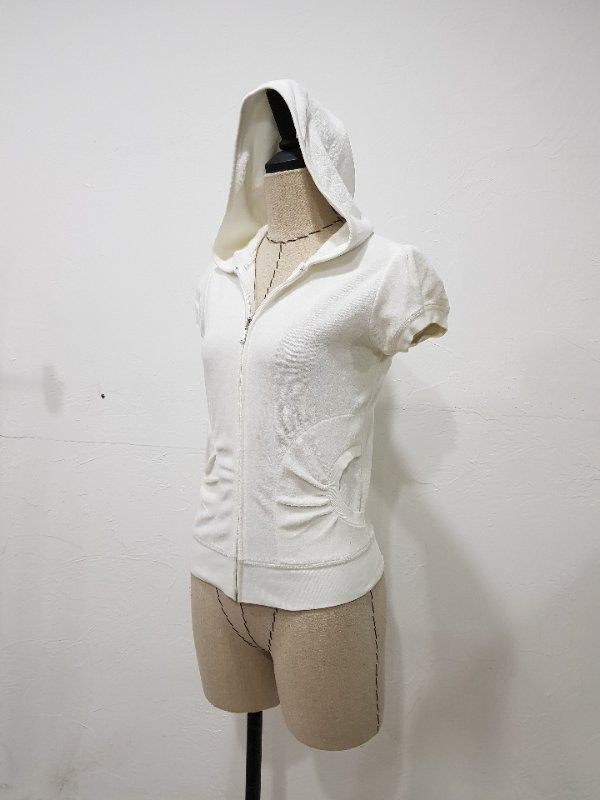 쥬시꾸띄르 오프화이트 후드 가디건--0