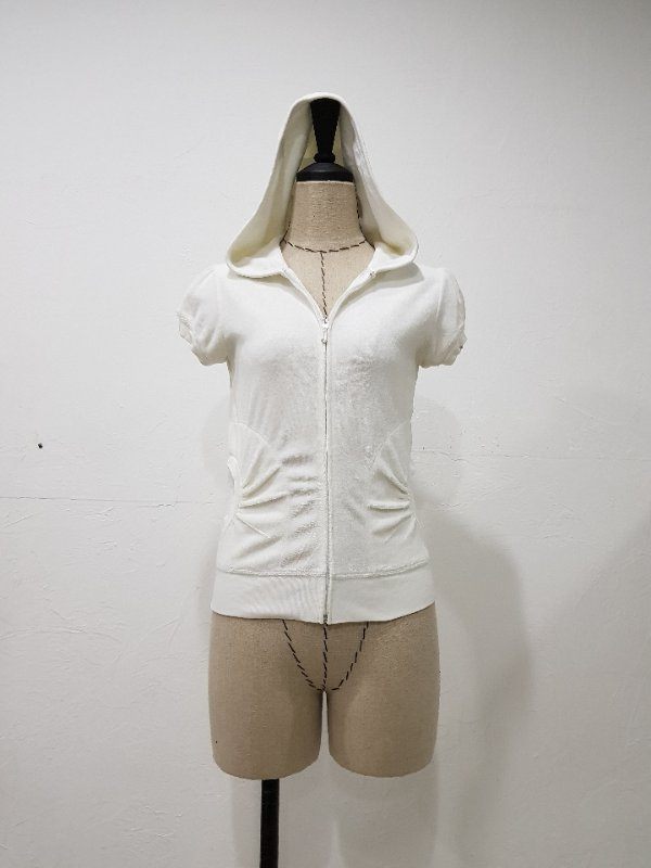 쥬시꾸띄르 오프화이트 후드 가디건--1