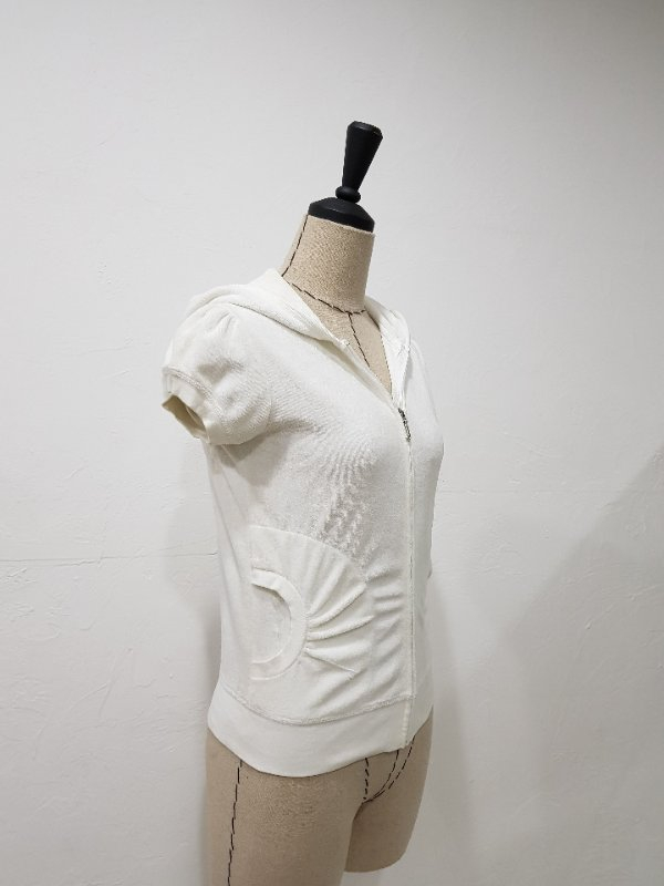 쥬시꾸띄르 오프화이트 후드 가디건--3