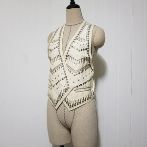 필립림 메탈징장식 아이보리 베스트 조끼