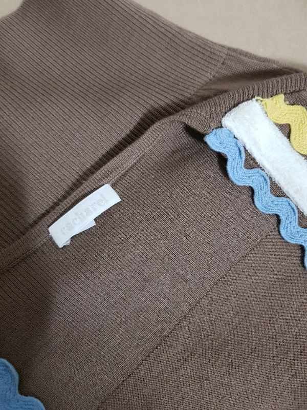 까사렐 멀티 웨이브 브라운 니트 가디건--5