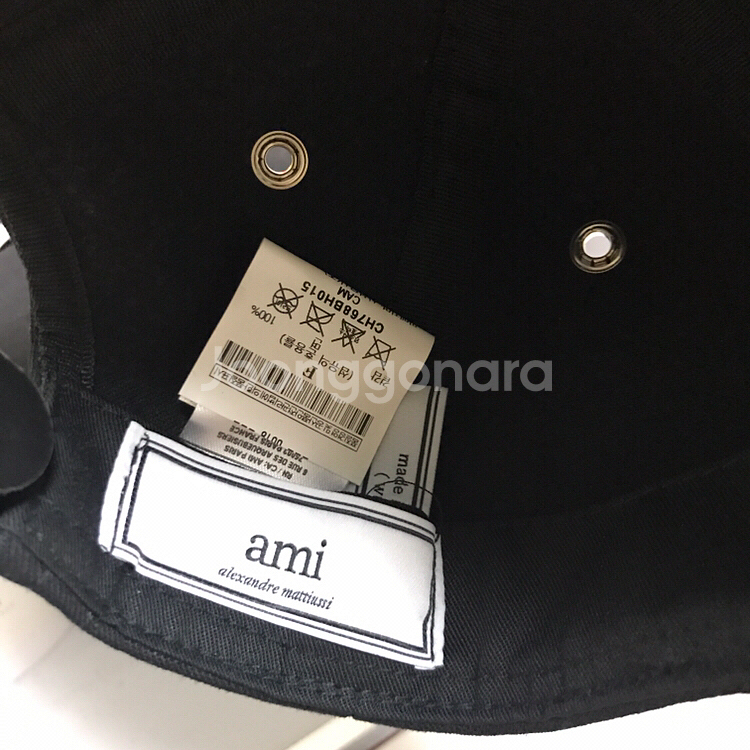 AMI 아미 로고캡 블랙--4