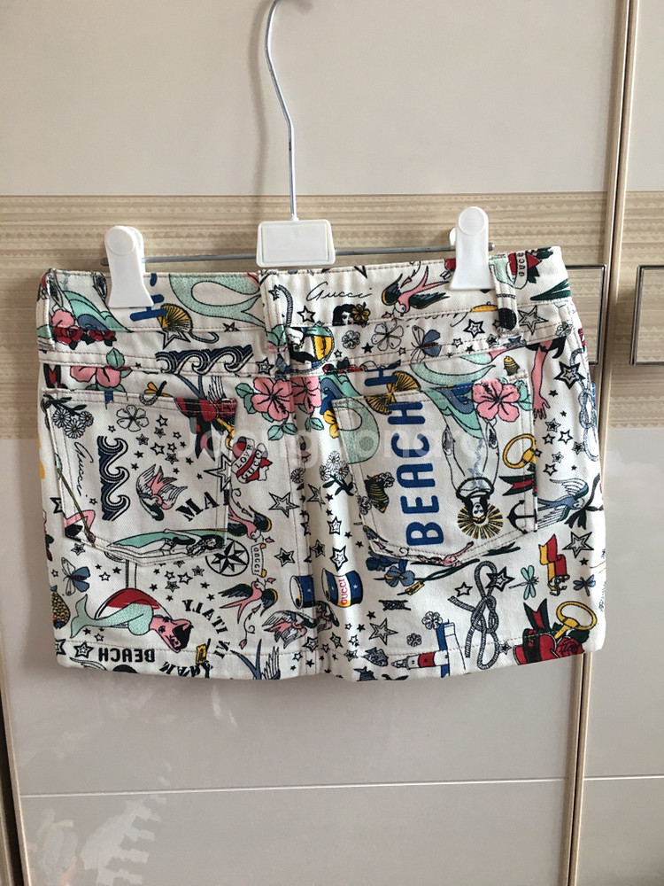 구찌 프린팅 미니스커트--0