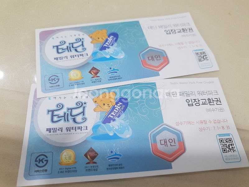 천안 테딘원터파크 성인티켓 2장 팔아요--0