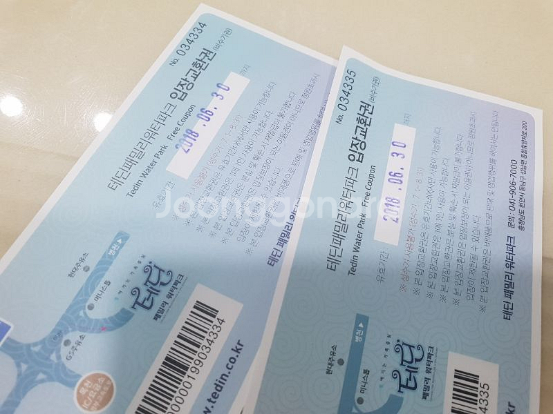 천안 테딘원터파크 성인티켓 2장 팔아요--1