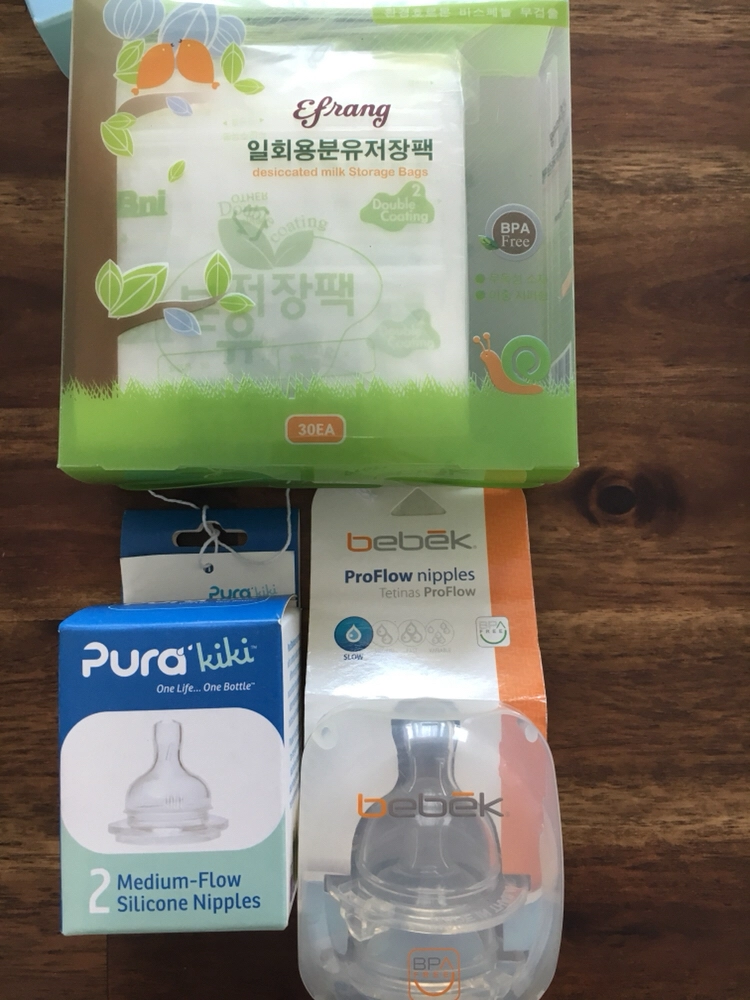 모유보관팩 및 pura bebek 젖꽂지 새제품  이미지