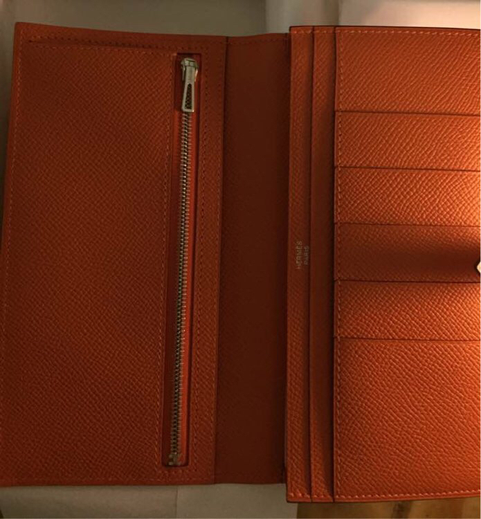 에르메스 베안지갑 오렌지--1