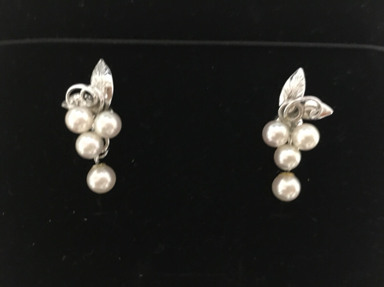 진주 드롭 이어링--1