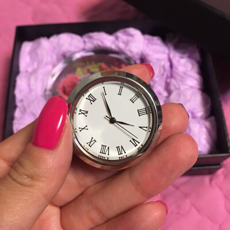 Ovely 오블리 플라워 미니원형탁상시계--3