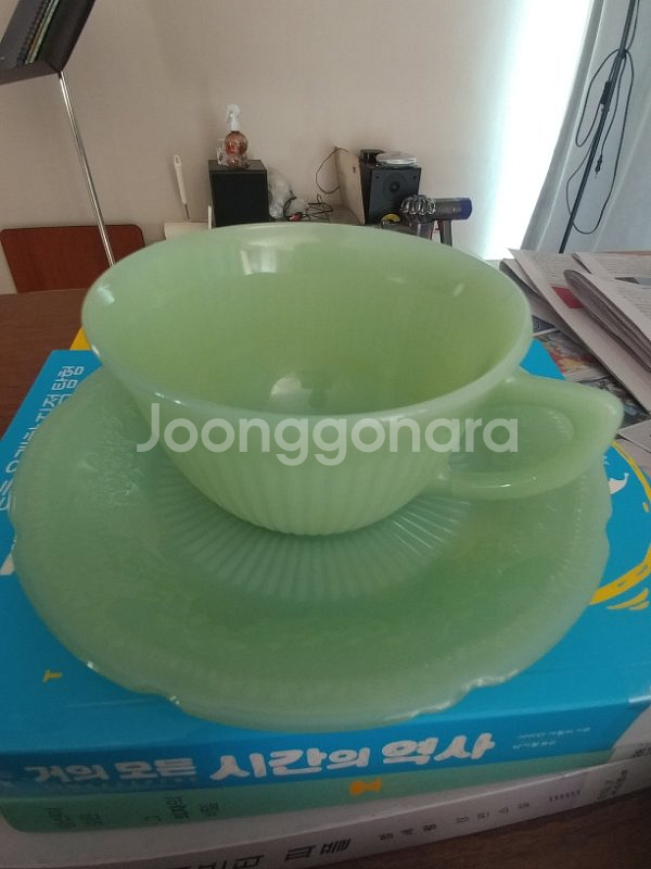 빈티지 파이어 킹 1950 밀크 글라스 커피잔 컵--2