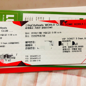 2018 월드클럽돔 코리아 티켓 3일권