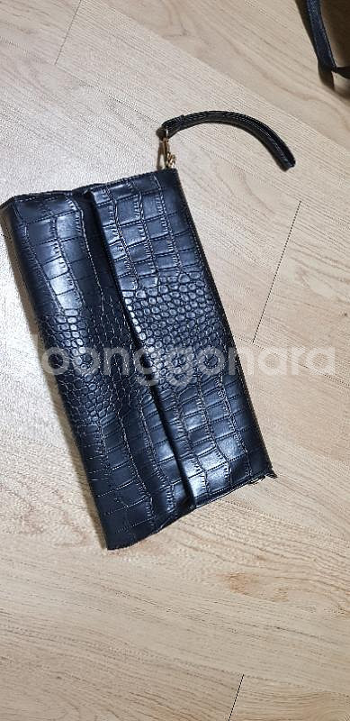 악어 패턴 가죽 클러치백--0
