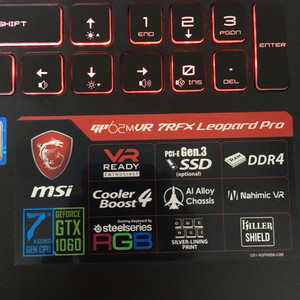 msi노트북 i7-7700 gtx1060 6gb