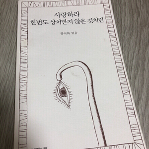 류시화 시집/사랑하라 한번도 상처받지 않은 것처럼