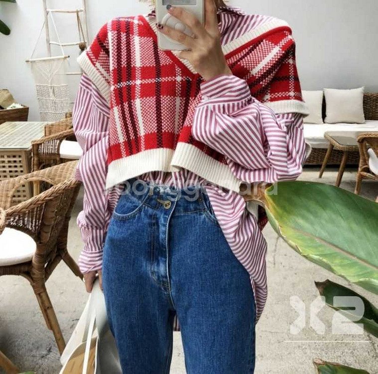 제곱 핀턱셔츠--0