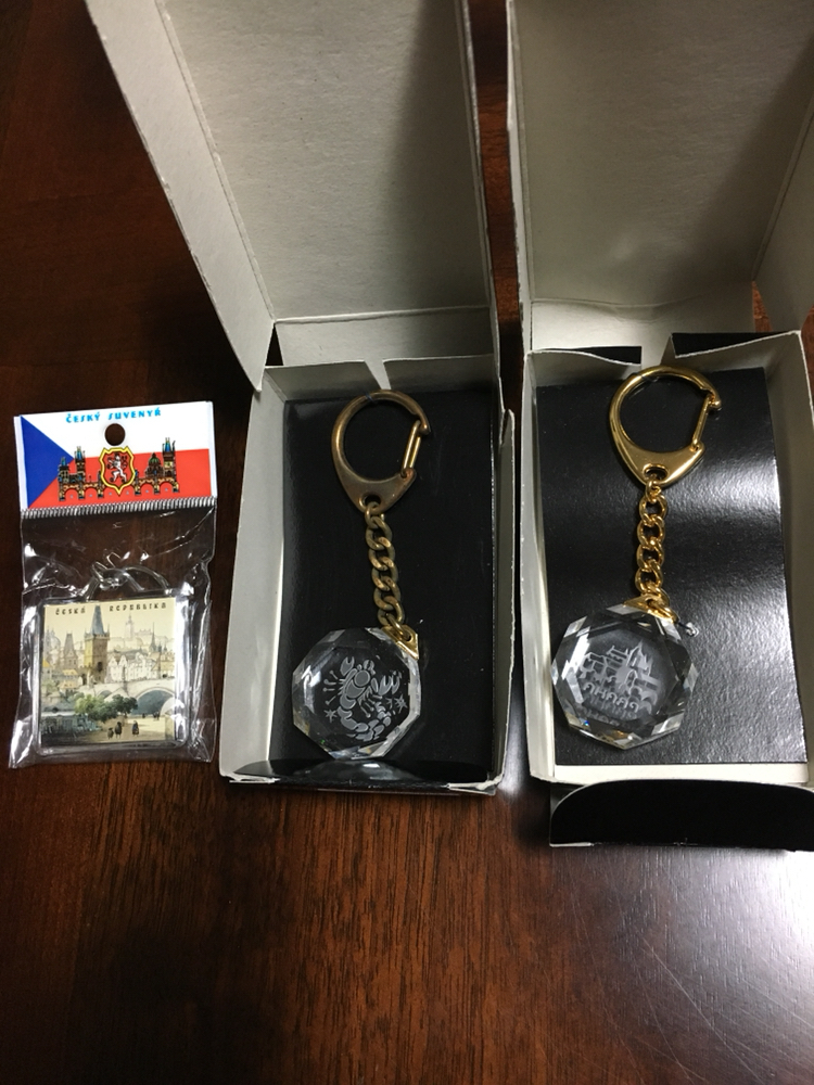 프라하 기념품 기프트 마그넷 크리스탈 열쇠고리 코--8